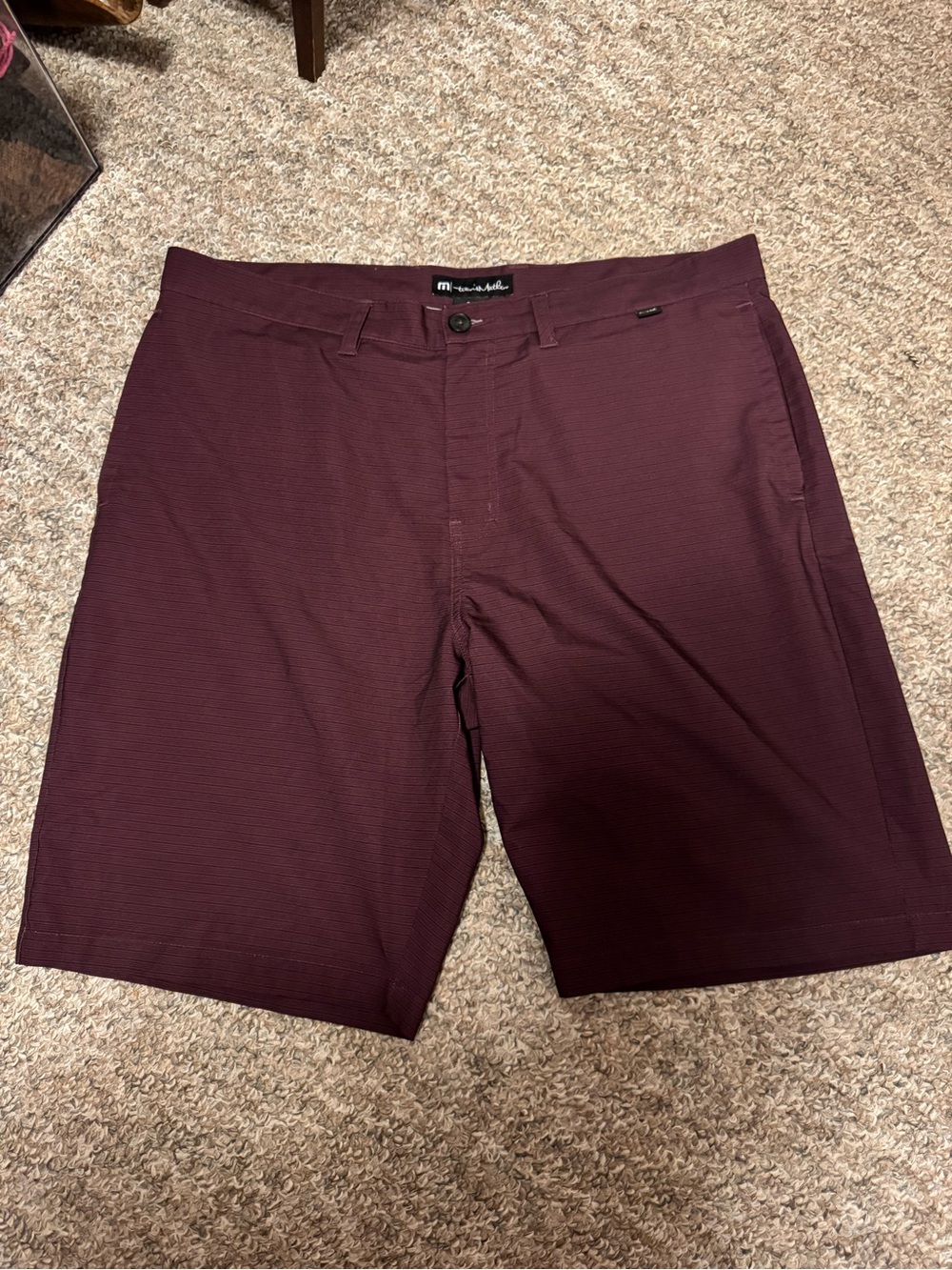 Travis Mathew Men’s Flat Front Maroon Golf Shorts